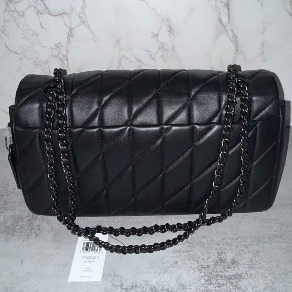 Coach Black Tabby 33 Quilted Nappa Leather Shoulder Bag CP151 - Picture 3 of 16